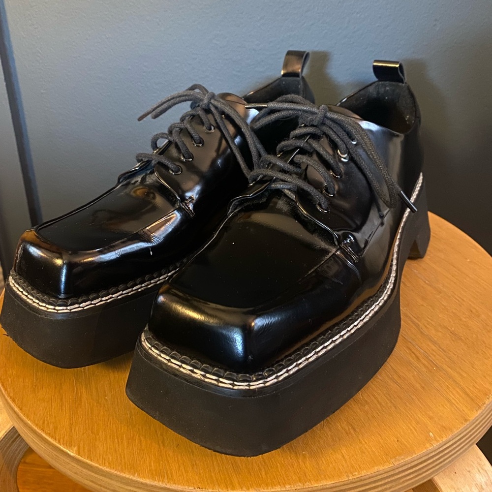 Jeffrey Campbell Patent Leather Lace Oxford Shoes